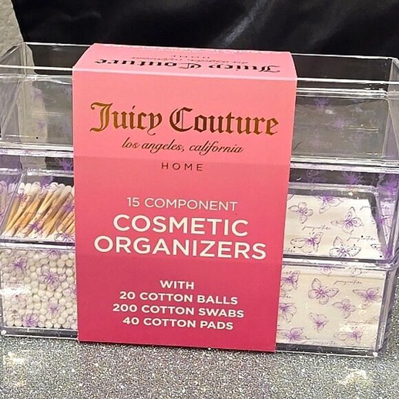 Juicy Couture Home Signature Logo Butterfly 15-Compartment Cosmetic Organizer - Picture 7 of 10